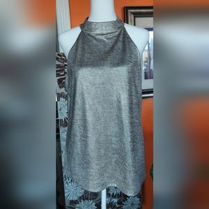 White House Black Market gold shimmery top.